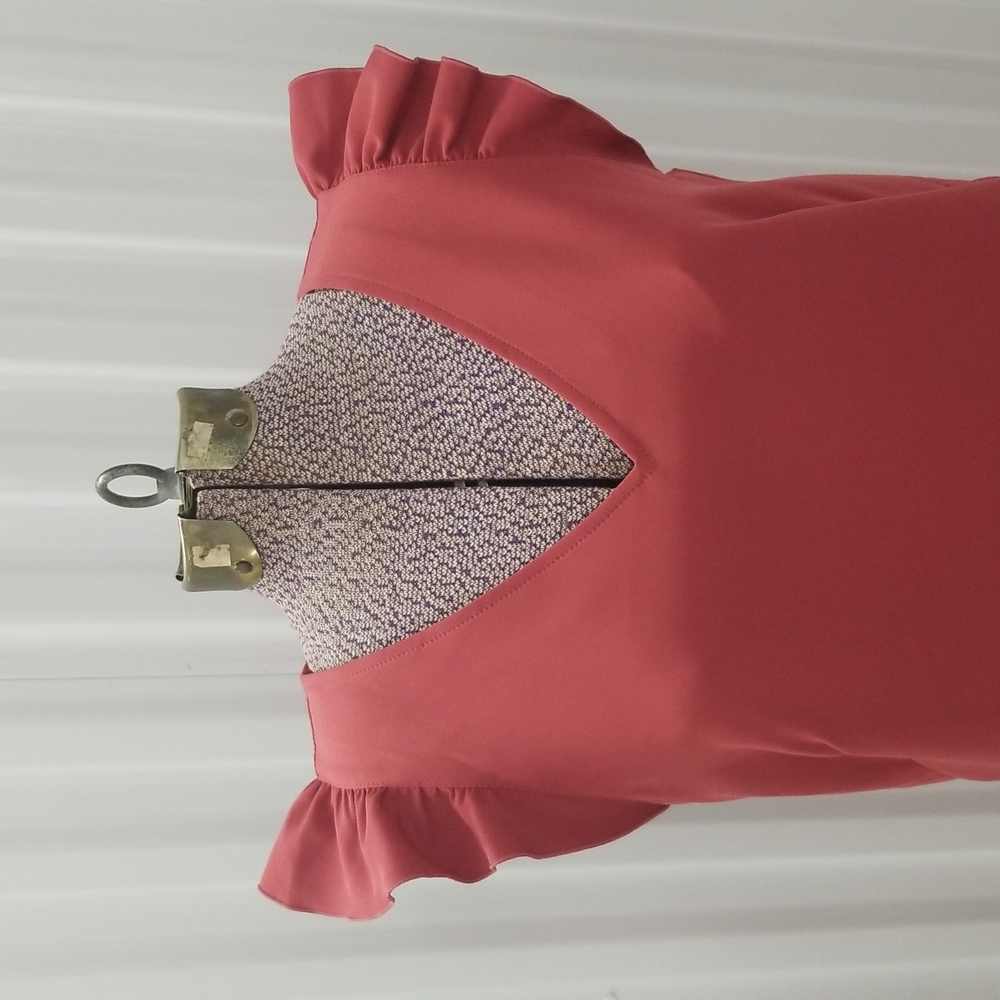 Loft Ruffled Sleeved V neck Dress - Picture 4 of 8